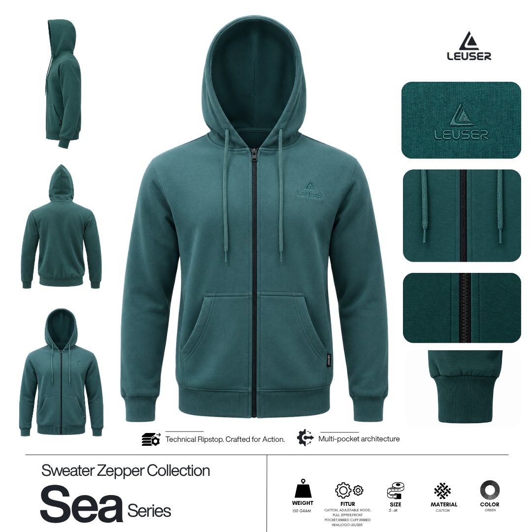 SWEATER ZIPPER SEA